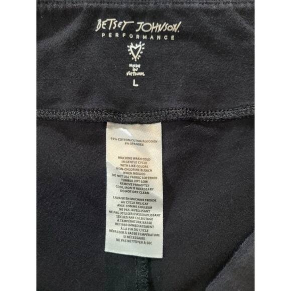 Betsey Johnson Black Leggings L | Crisscross Cutout Stretch Athleisure Pants - Picture 4 of 7
